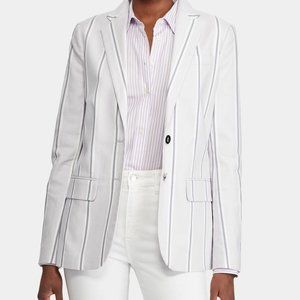 RALPH LAUREN Womens Purple Striped Blazer Formal